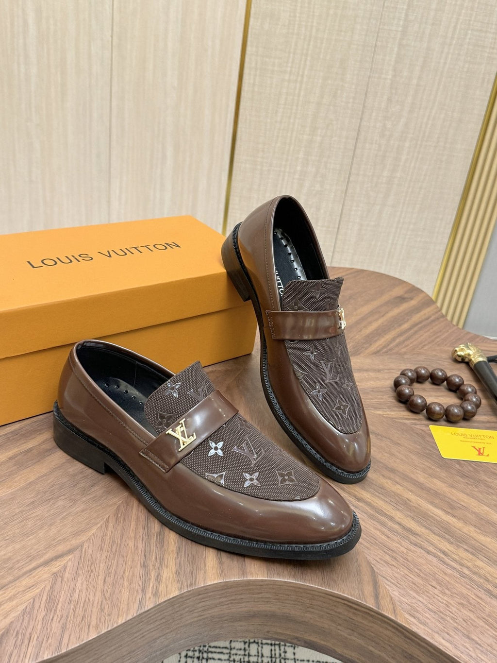 Louis Vuitton Monogram Buckle Loafers — front