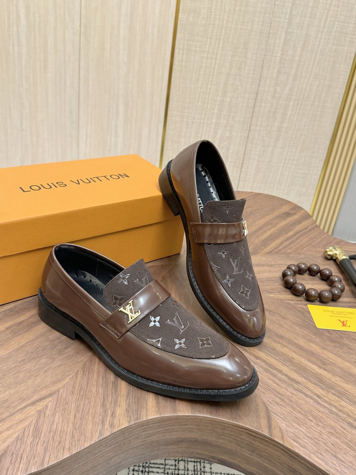 Louis Vuitton Monogram Buckle Loafers — front