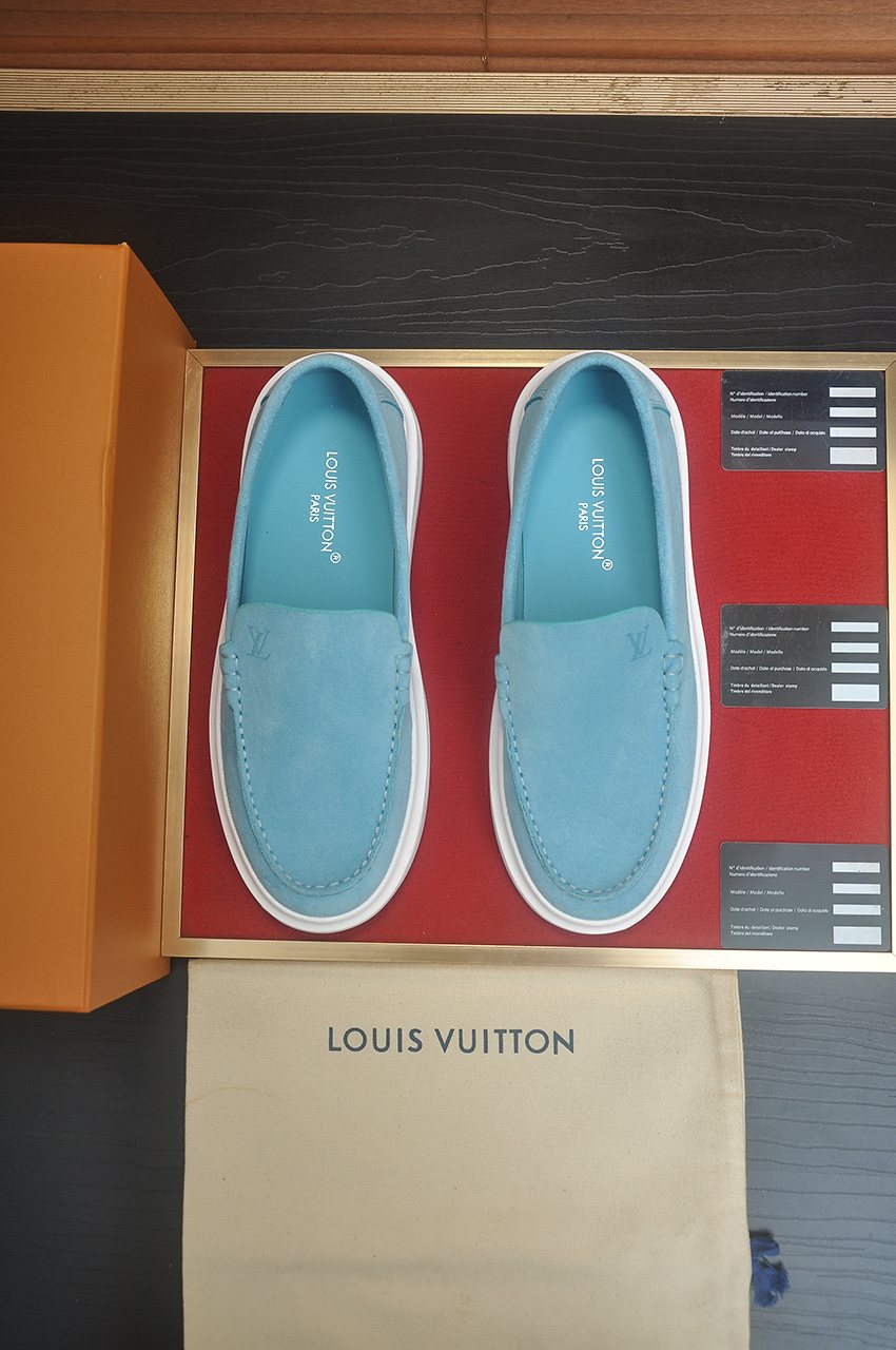 Louis Vuitton Men’s Moc-Toe Slip-On Shoes — front