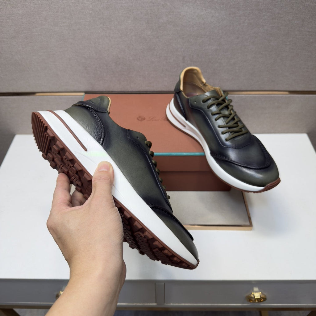 Loro Piana Black Leather Casual Sneakers — model