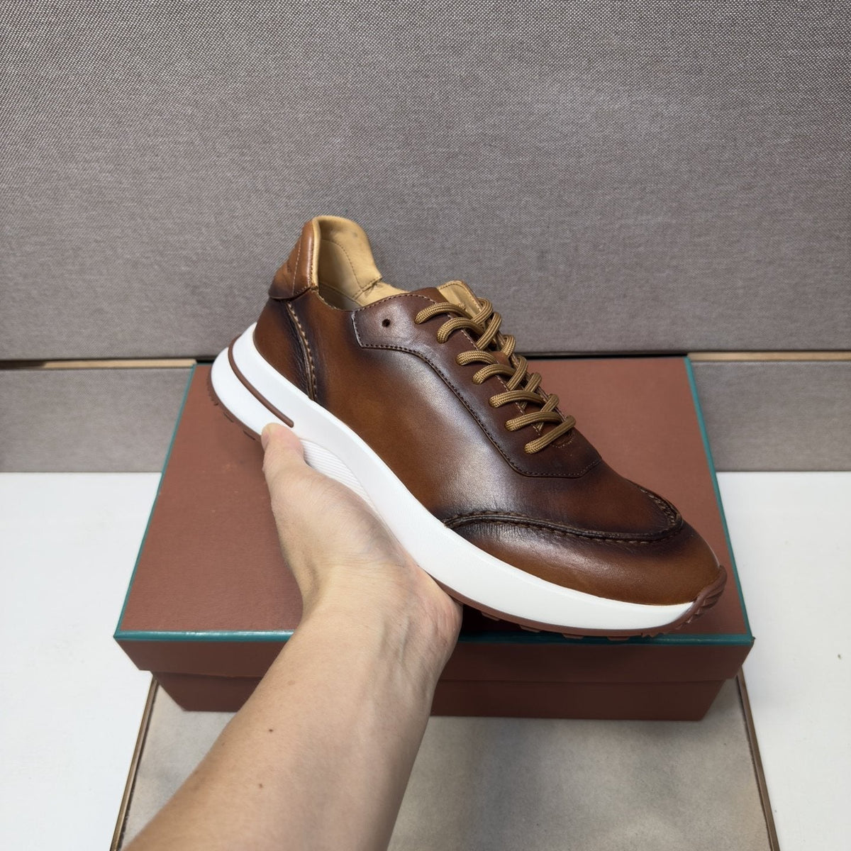 Loro Piana Black Leather Casual Sneakers — model