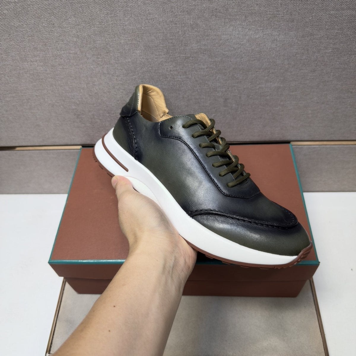 Loro Piana Black Leather Casual Sneakers — model
