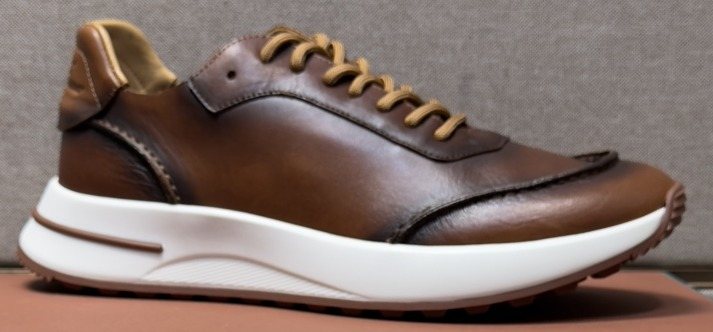 Loro Piana Black Leather Casual Sneakers — front