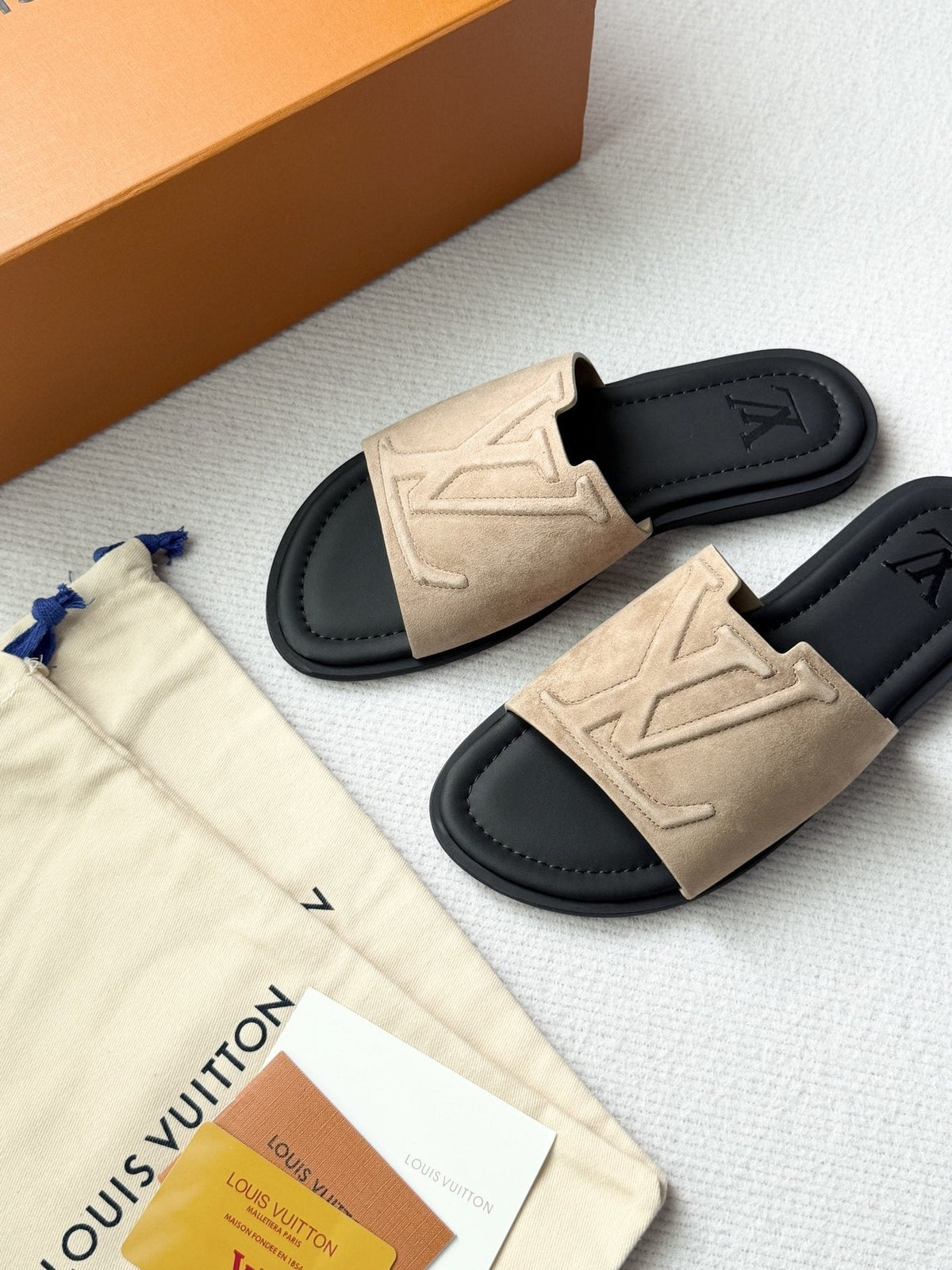 Louis Vuitton Portofino Monogram Slide Sandals — front