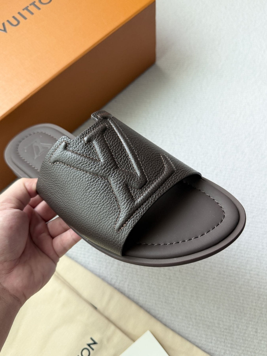 Louis Vuitton Portofino Monogram Slide Sandals — back