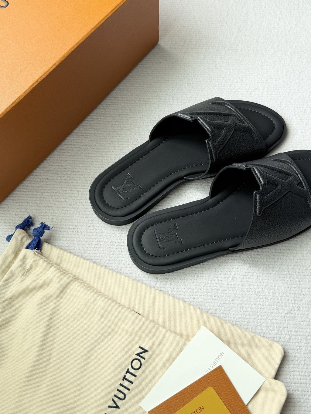 Louis Vuitton Portofino Monogram Slide Sandals — front