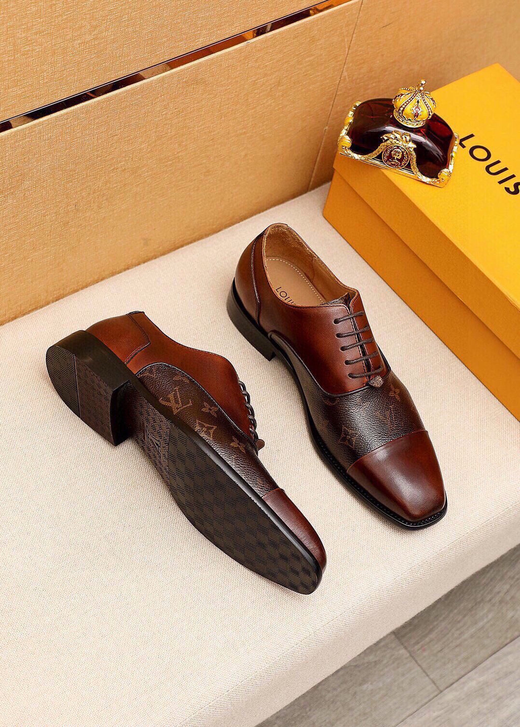 Louis Vuitton Monogram Lace-Up Dress Shoes — front