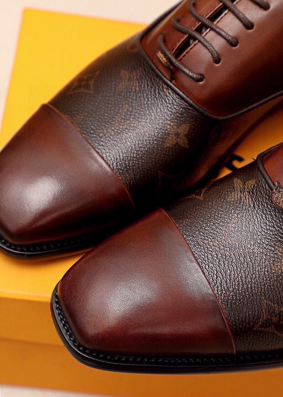Louis Vuitton Monogram Lace-Up Dress Shoes — detail