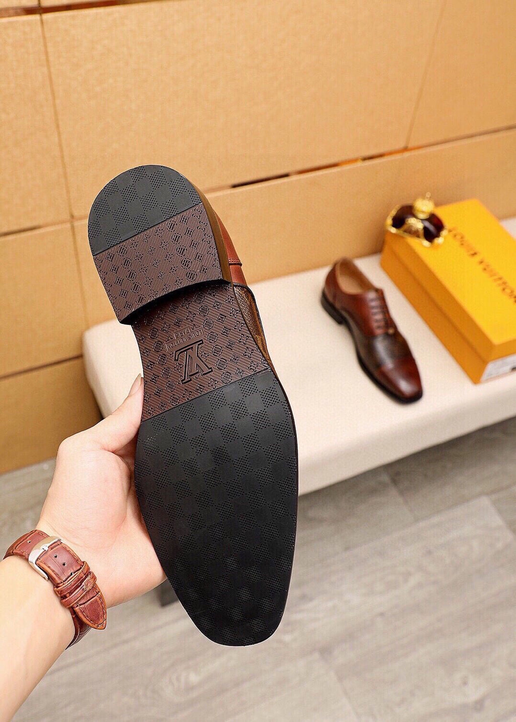 Louis Vuitton Monogram Lace-Up Dress Shoes — detail