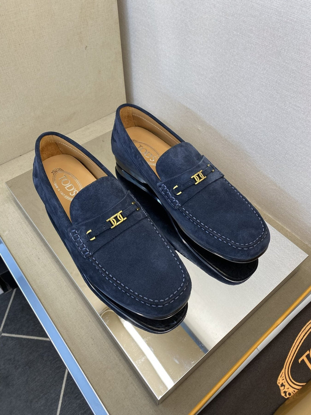 Tod's Gold-Tone Hardware Loafers — front