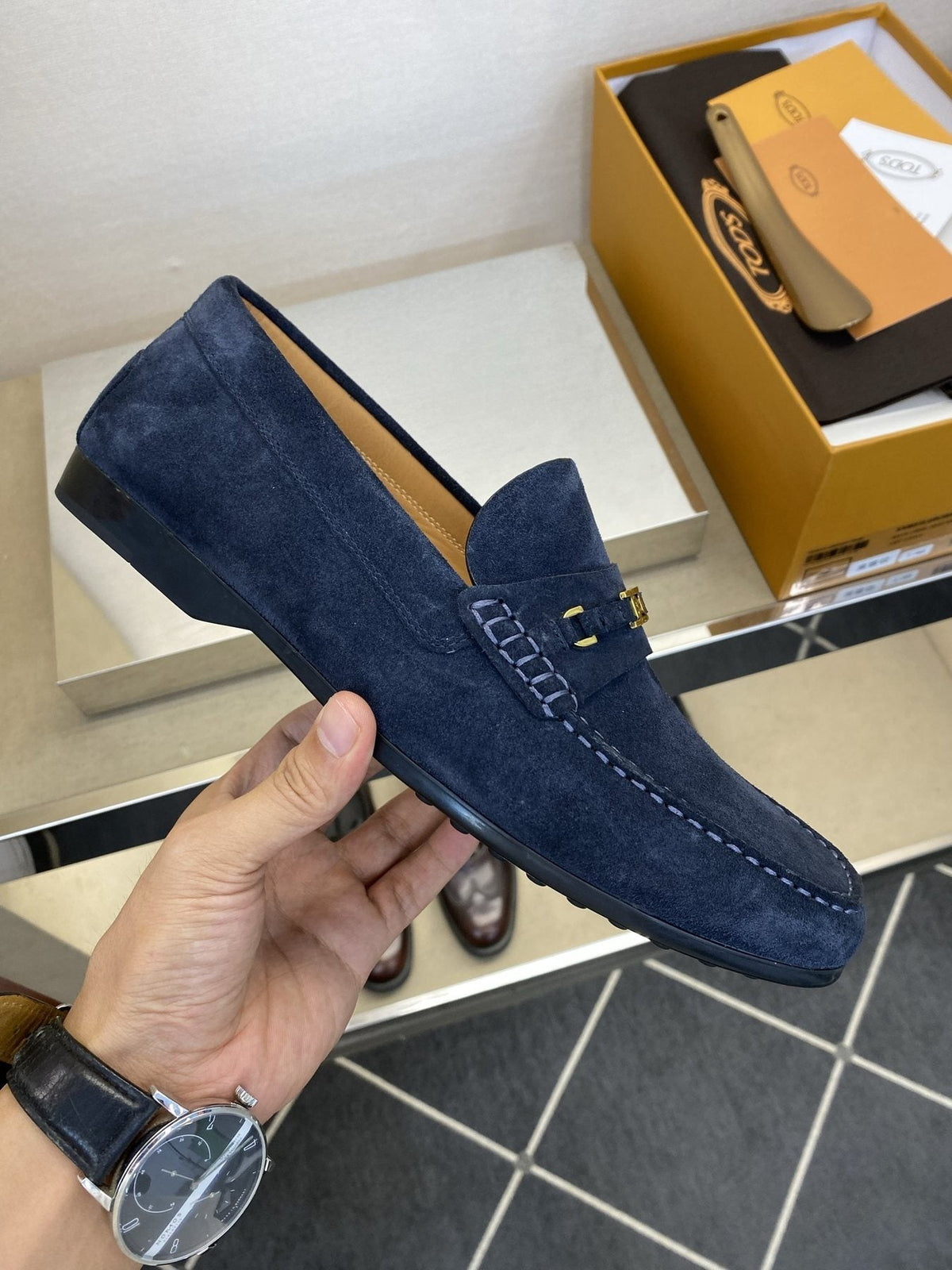 Tod's Gold-Tone Hardware Loafers — model