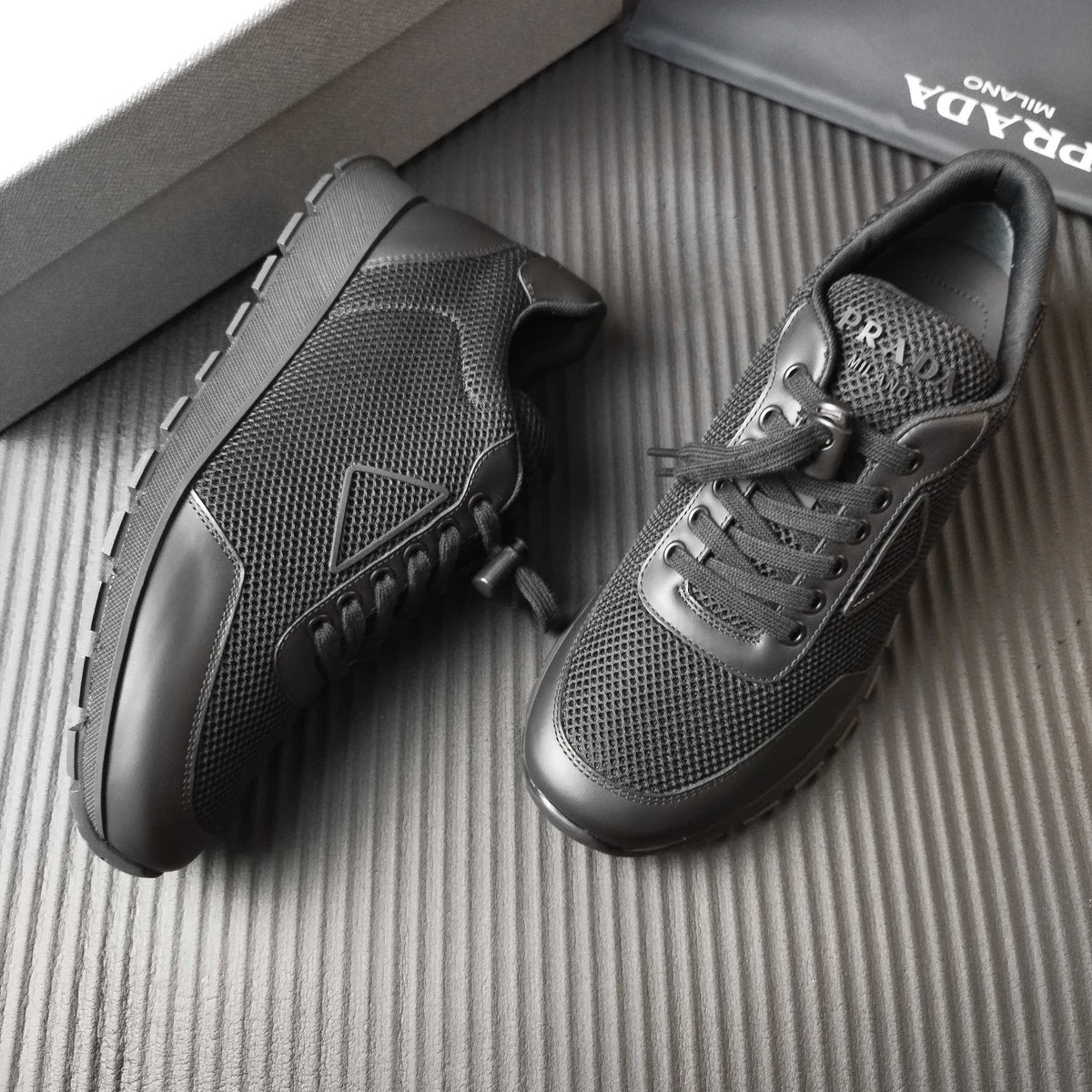 Prada Mesh Low-Top Sneakers — side