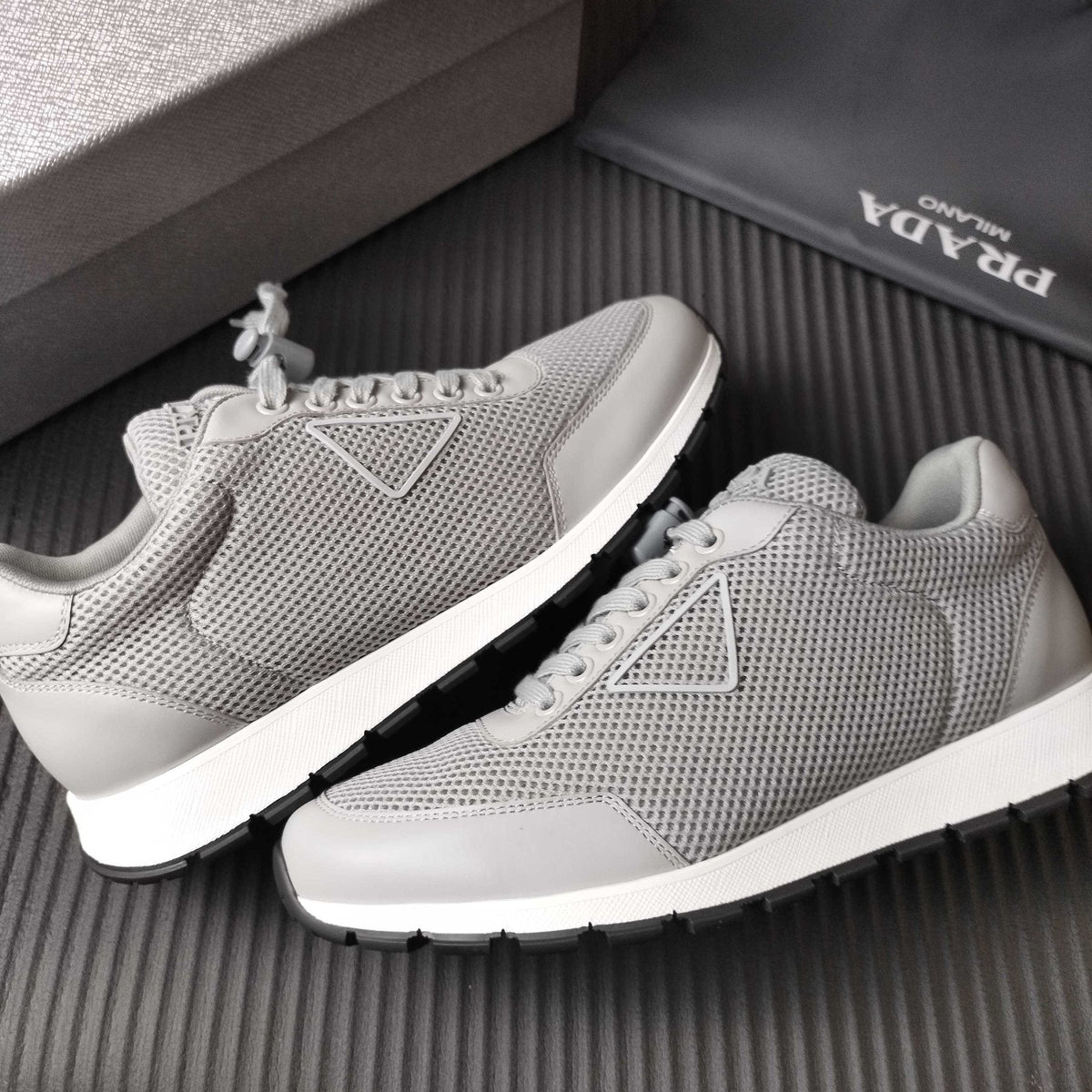 Prada Mesh Low-Top Sneakers — side