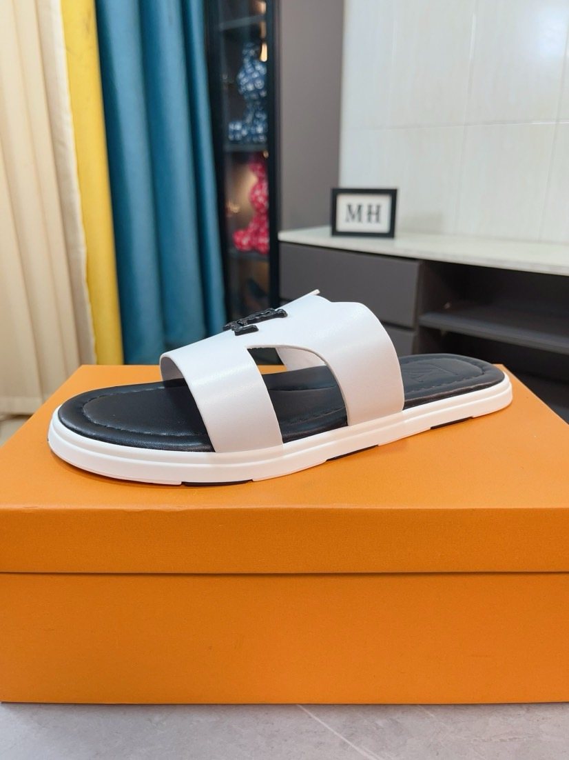 Louis Vuitton Embossed Men's Slide Sandals — front