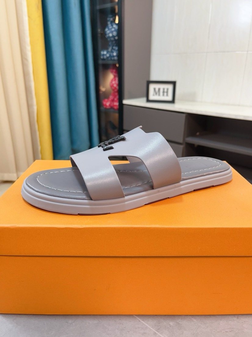 Louis Vuitton Embossed Men's Slide Sandals — front