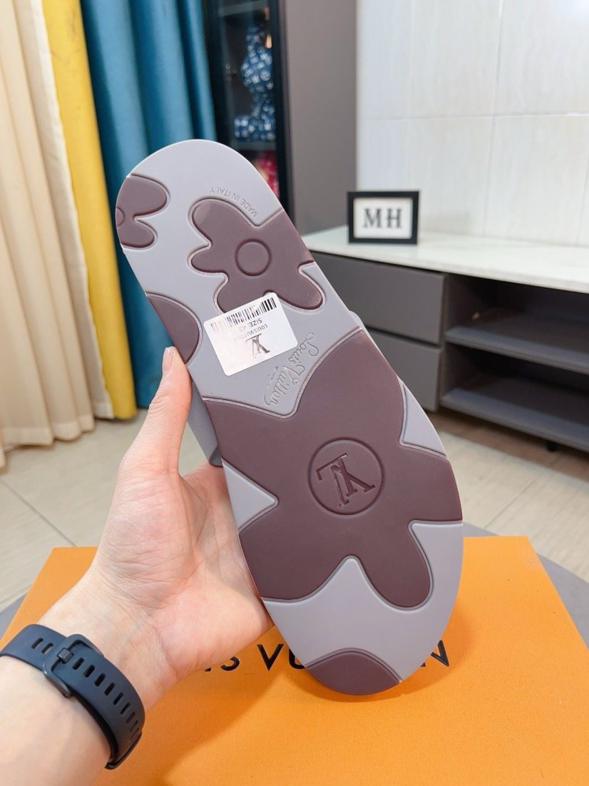 Louis Vuitton Embossed Men's Slide Sandals — side