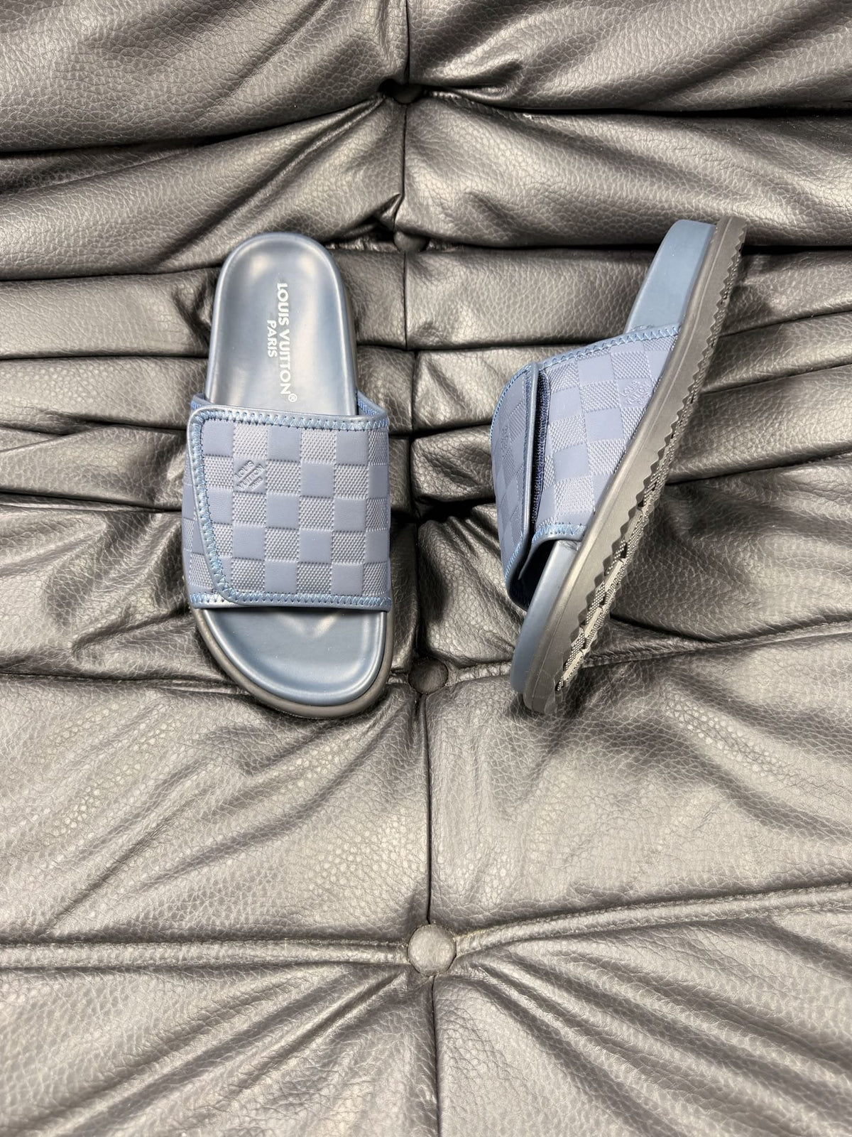 Louis Vuitton Woven Strap Slide Sandals — hero