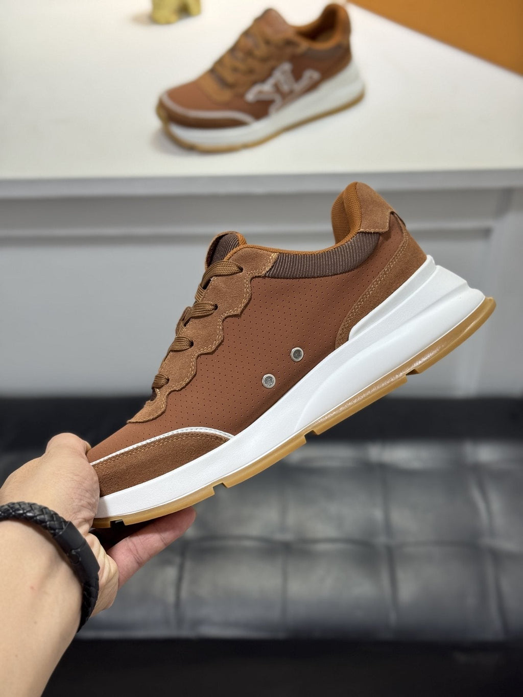 Louis Vuitton Low-Top Logo Sneakers — side