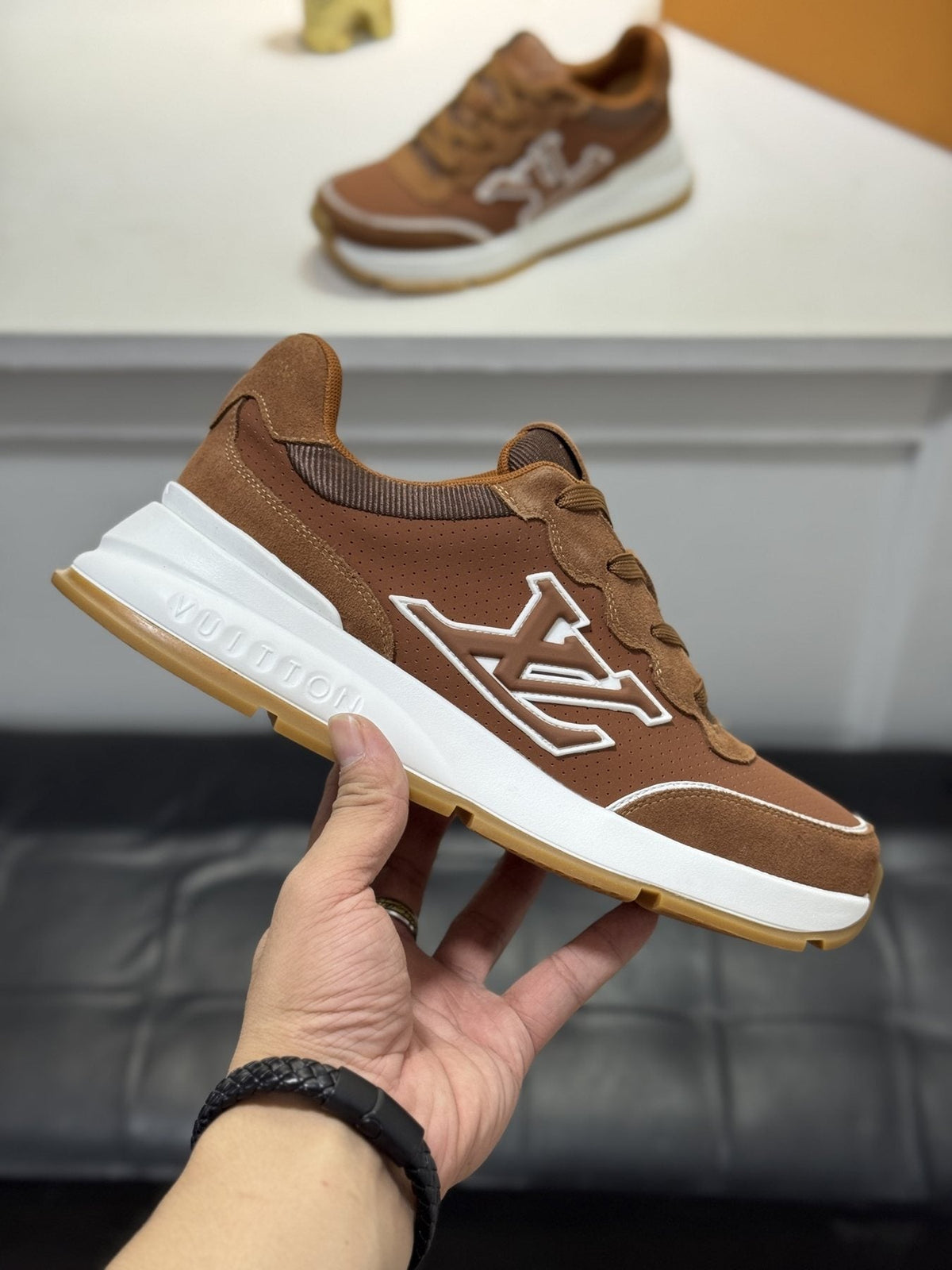 Louis Vuitton Low-Top Logo Sneakers — side