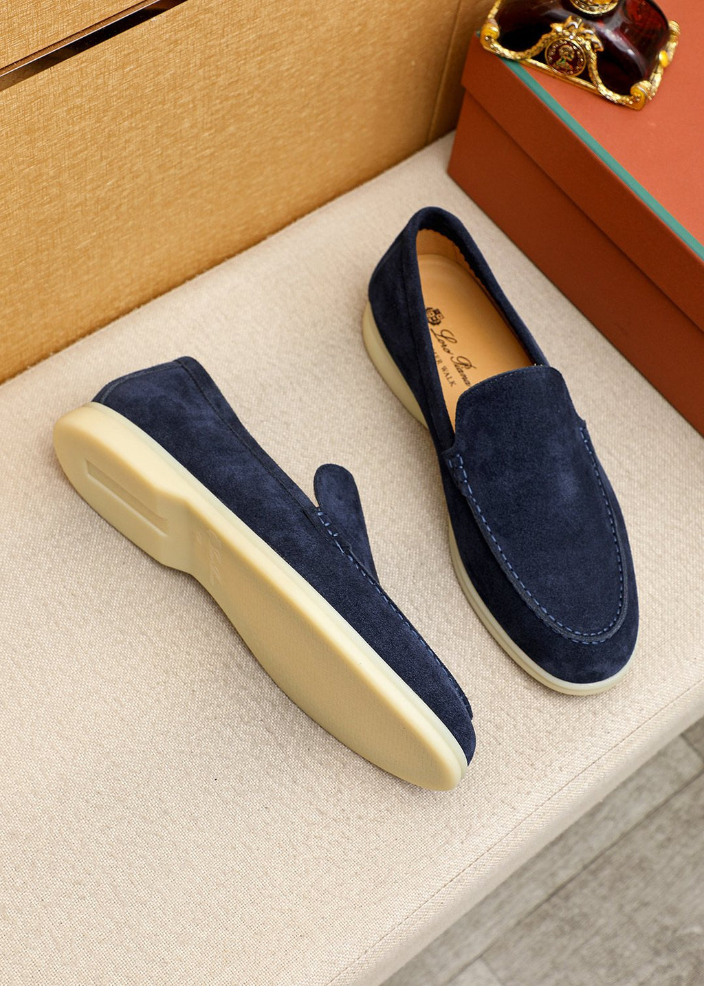 Loro Piana Suede Slip-On Loafers — front