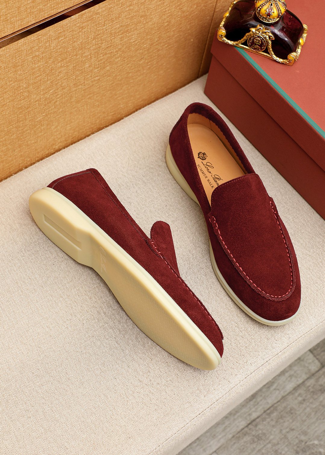 Loro Piana Suede Slip-On Loafers — side
