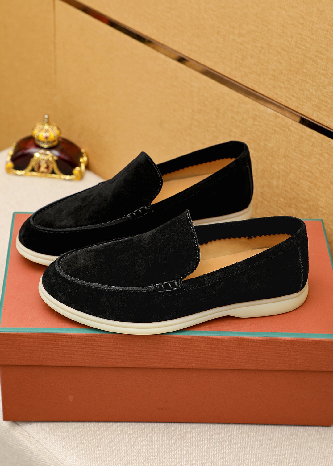 Loro Piana Suede Slip-On Loafers — side