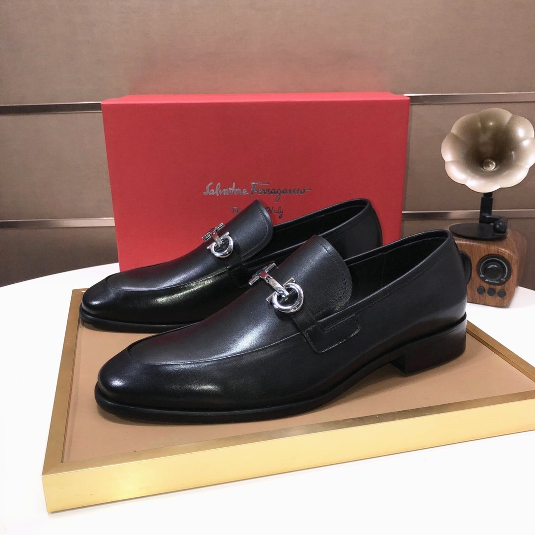 Ferragamo Horsebit Leather Loafers — side