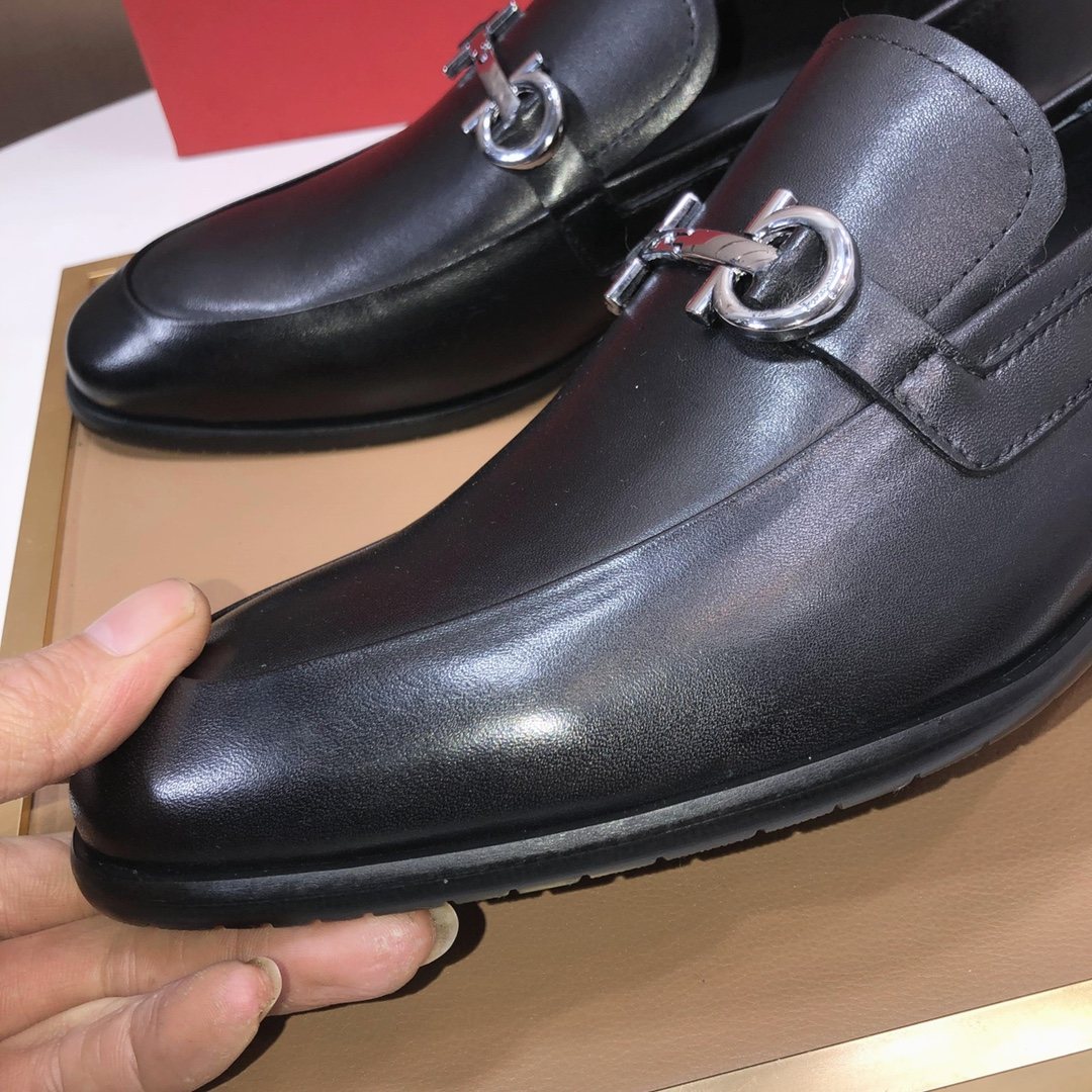 Ferragamo Horsebit Leather Loafers — detail
