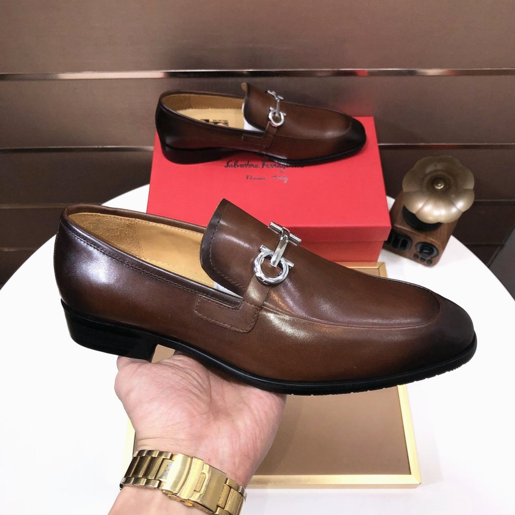 Ferragamo Horsebit Leather Loafers — side