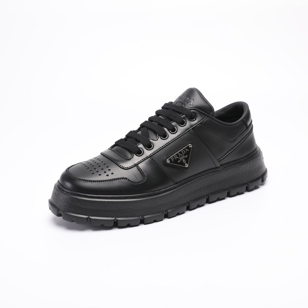PRADA Triangle Plaque Low-Top Sneakers — front