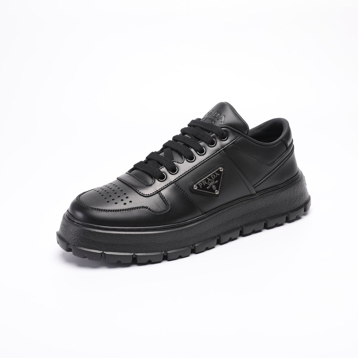 PRADA Triangle Plaque Low-Top Sneakers — front