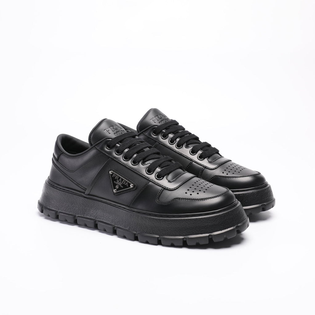 PRADA Triangle Plaque Low-Top Sneakers — front