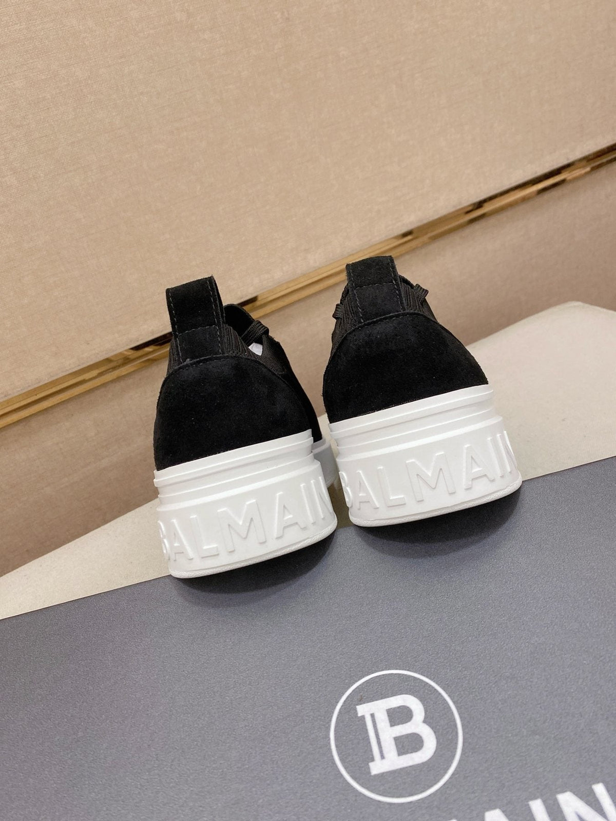 Balmain Knit Low-Top Sneakers — back