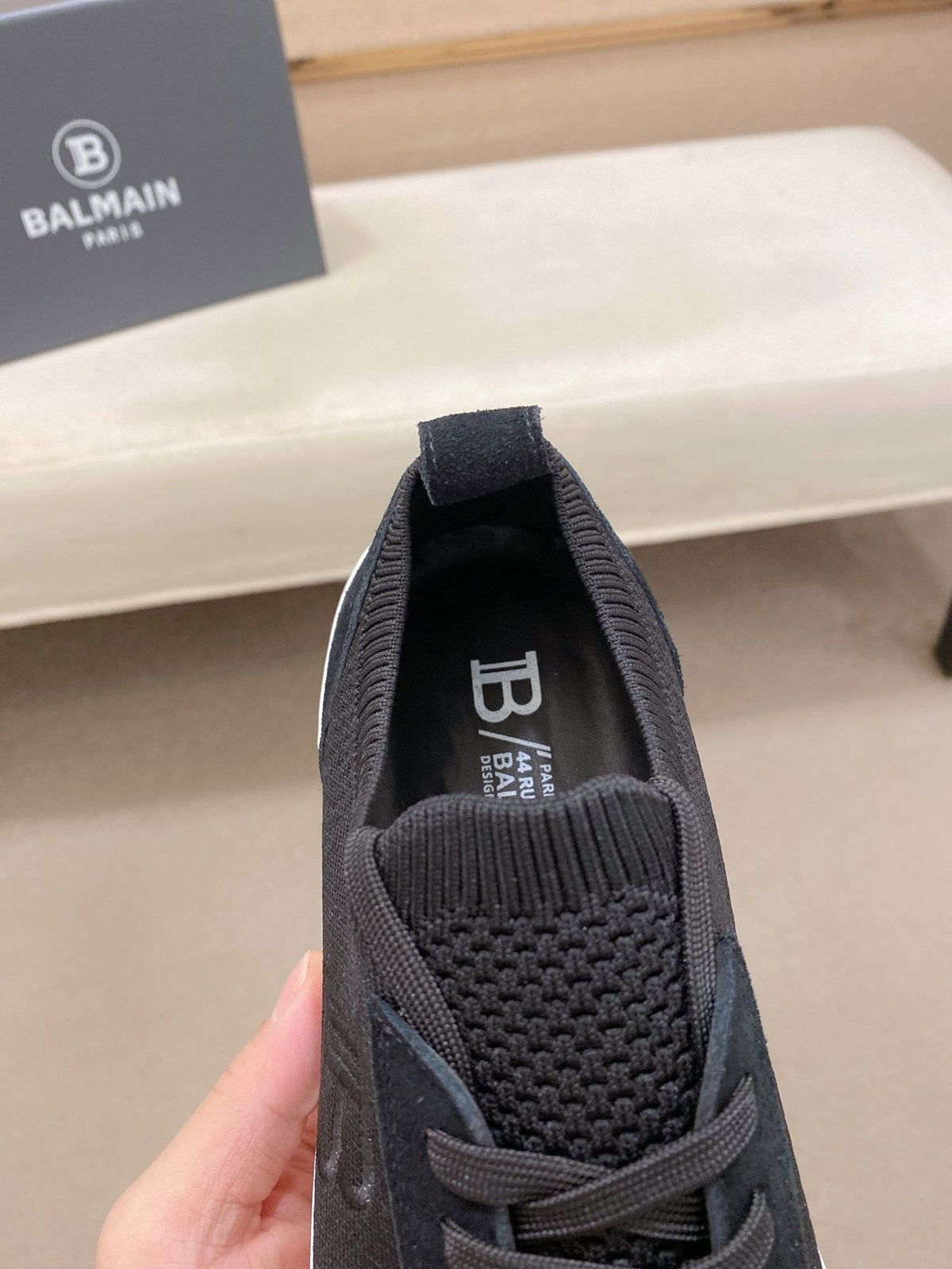 Balmain Knit Low-Top Sneakers — detail