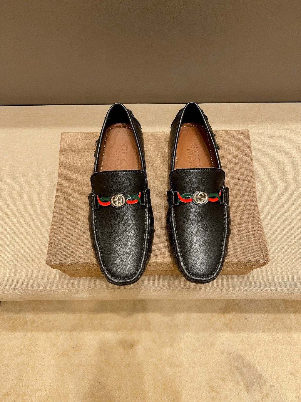 Gucci Web-Accent Driving Loafers — hero