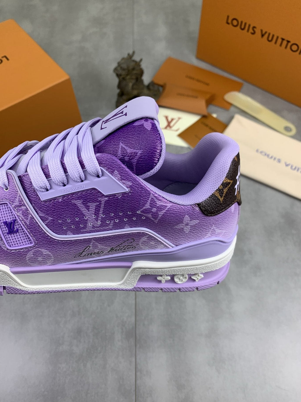 Louis Vuitton Lavender Purple Low-Top Sneakers — side