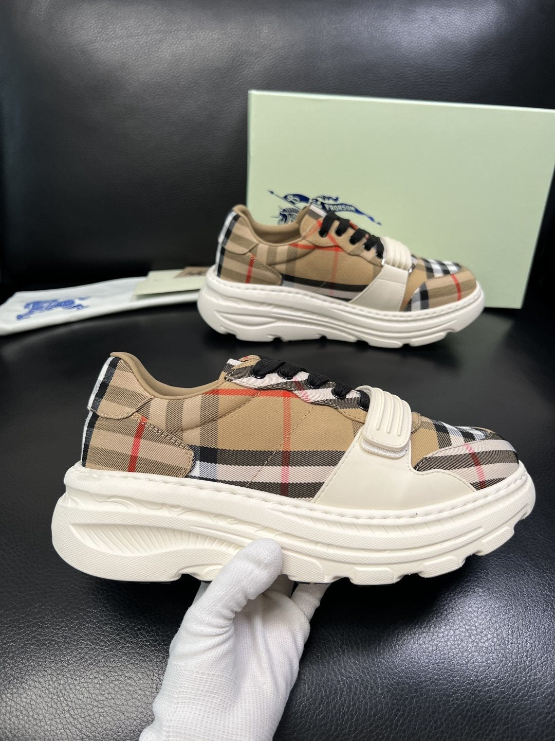Burberry Check Low-Top Sneakers — side