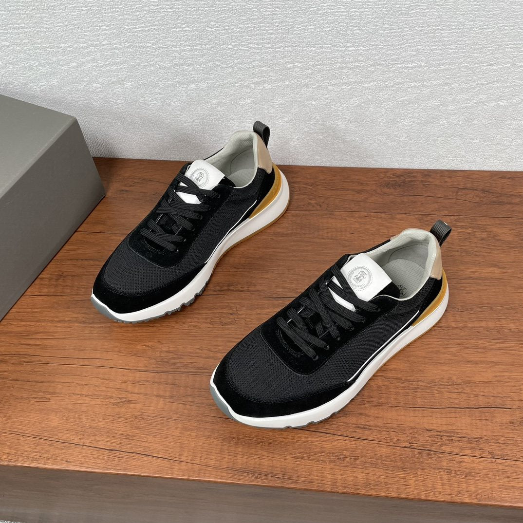 Brunello Cucinelli Knit Panel Low-Top Sneakers — hero