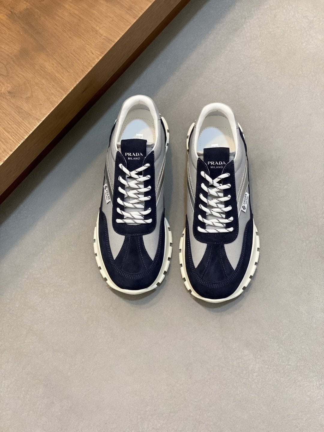 Prada Geometric Panel Sneakers — front