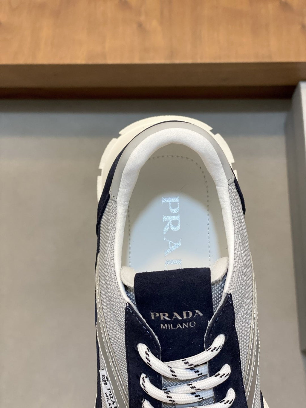 Prada Geometric Panel Sneakers — detail