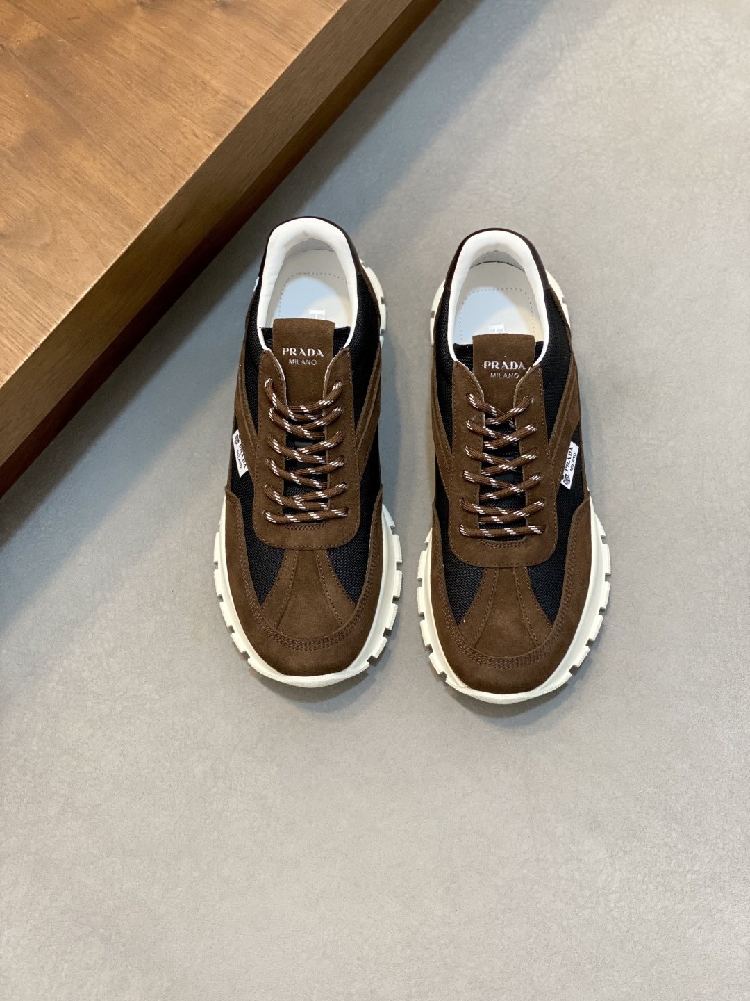 Prada Geometric Panel Sneakers — front