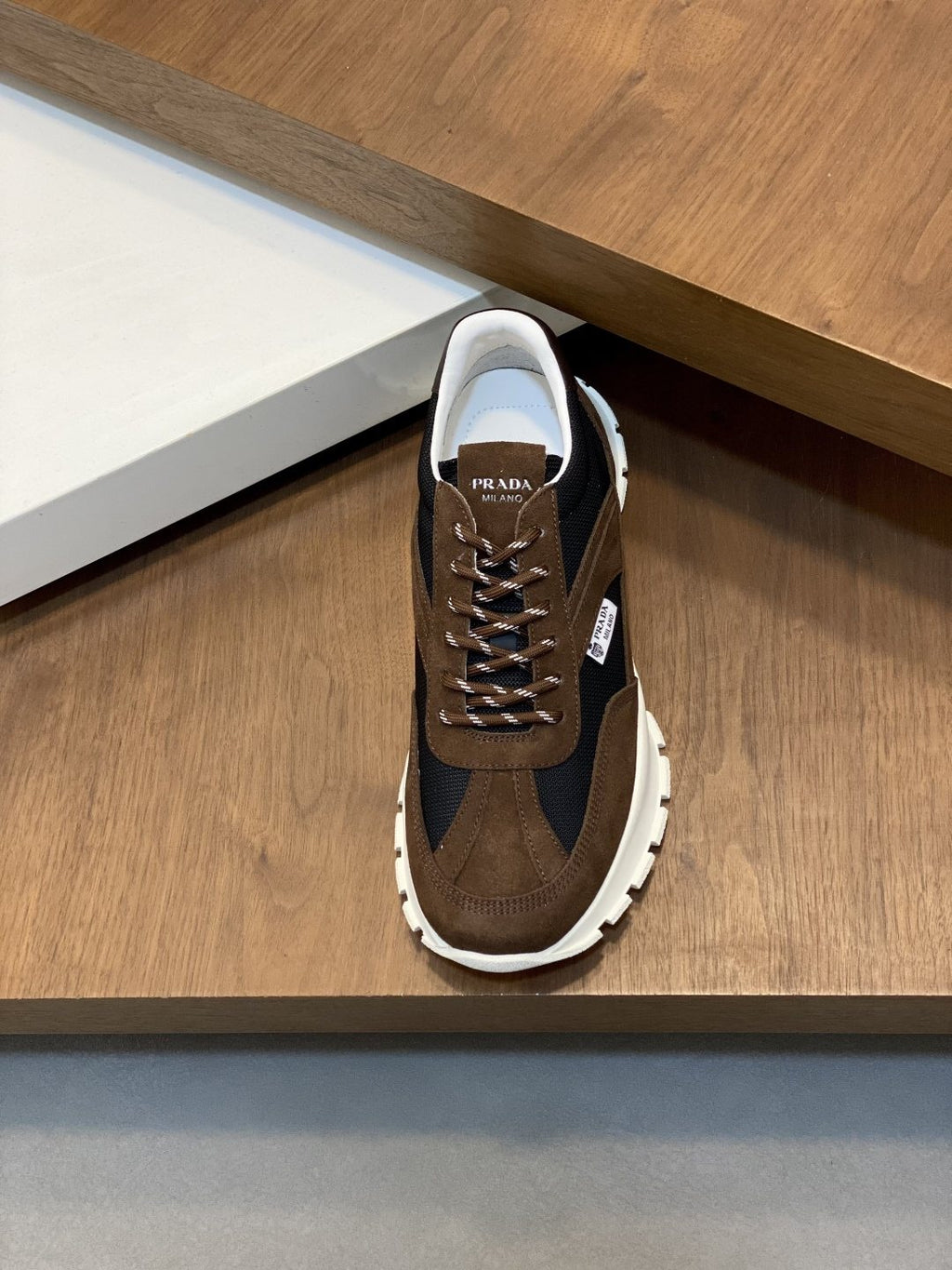 Prada Geometric Panel Sneakers — front