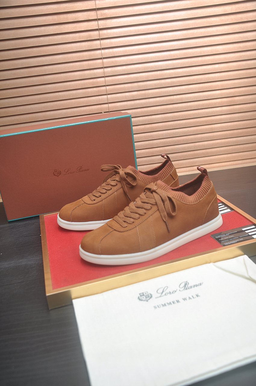 Loro Piana Low-Top Lace-Up Sneakers — side