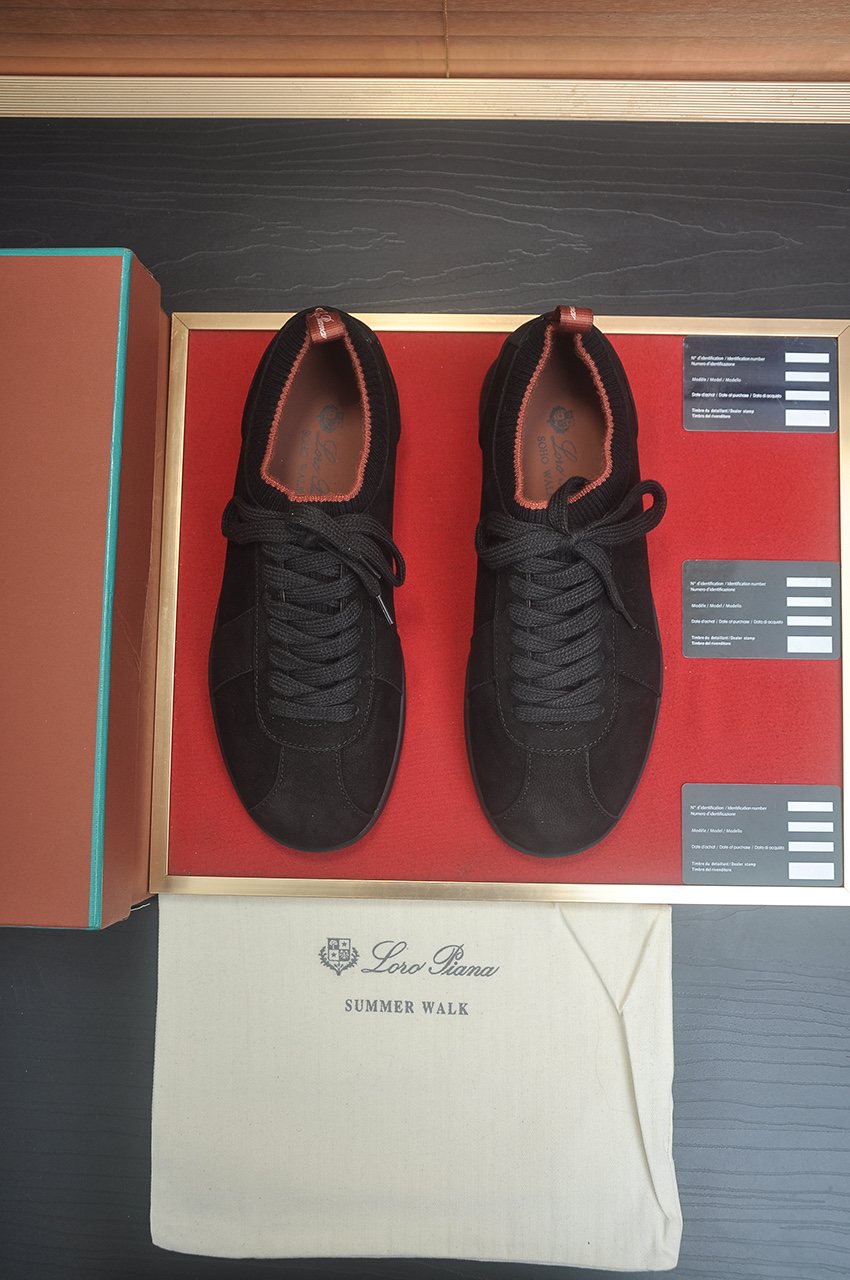 Loro Piana Low-Top Lace-Up Sneakers — front