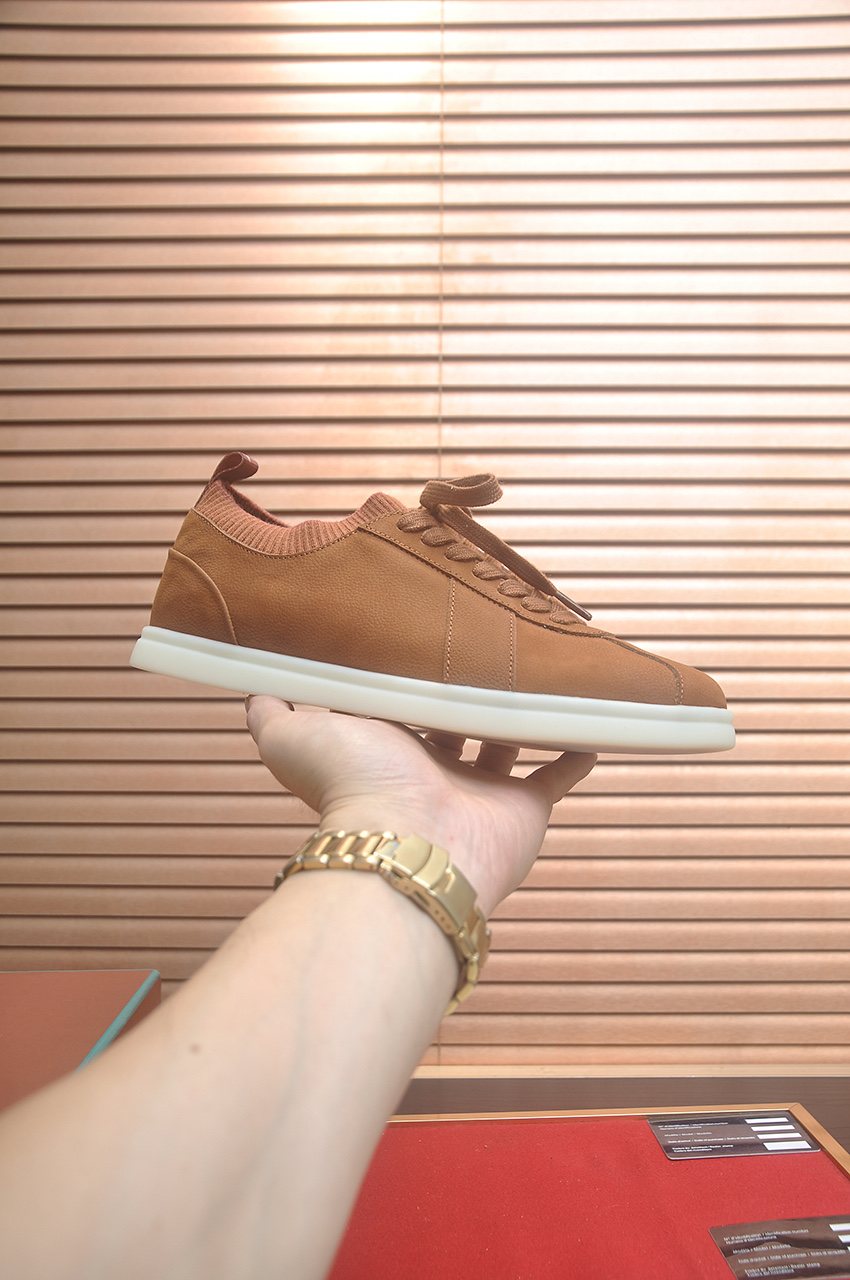 Loro Piana Low-Top Lace-Up Sneakers — front
