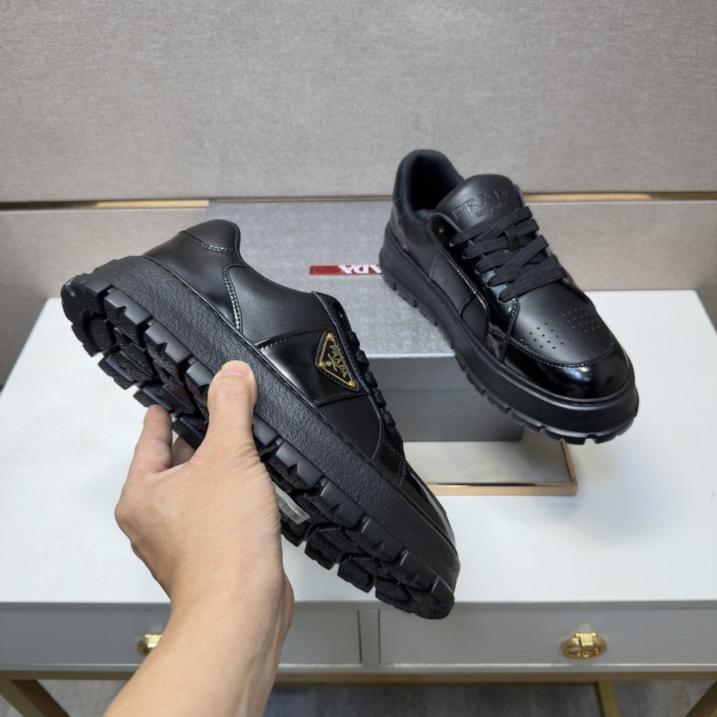 Prada Paneled Low-Top Sneakers — model