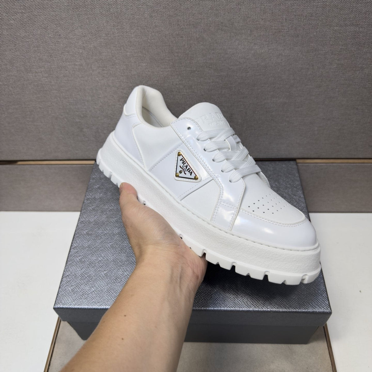 Prada Paneled Low-Top Sneakers — model