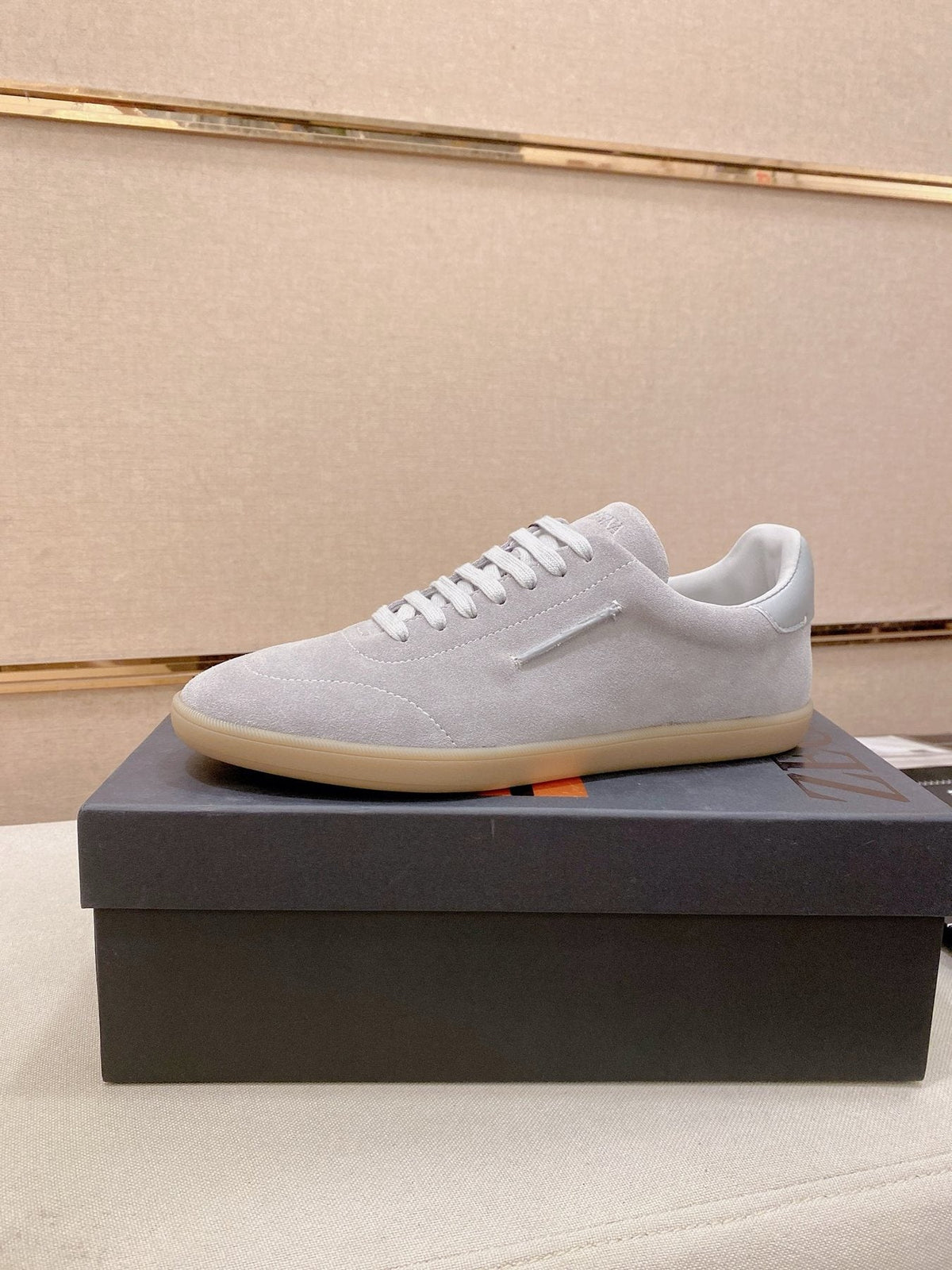 Zegna Suede Low-Top Sneakers — side