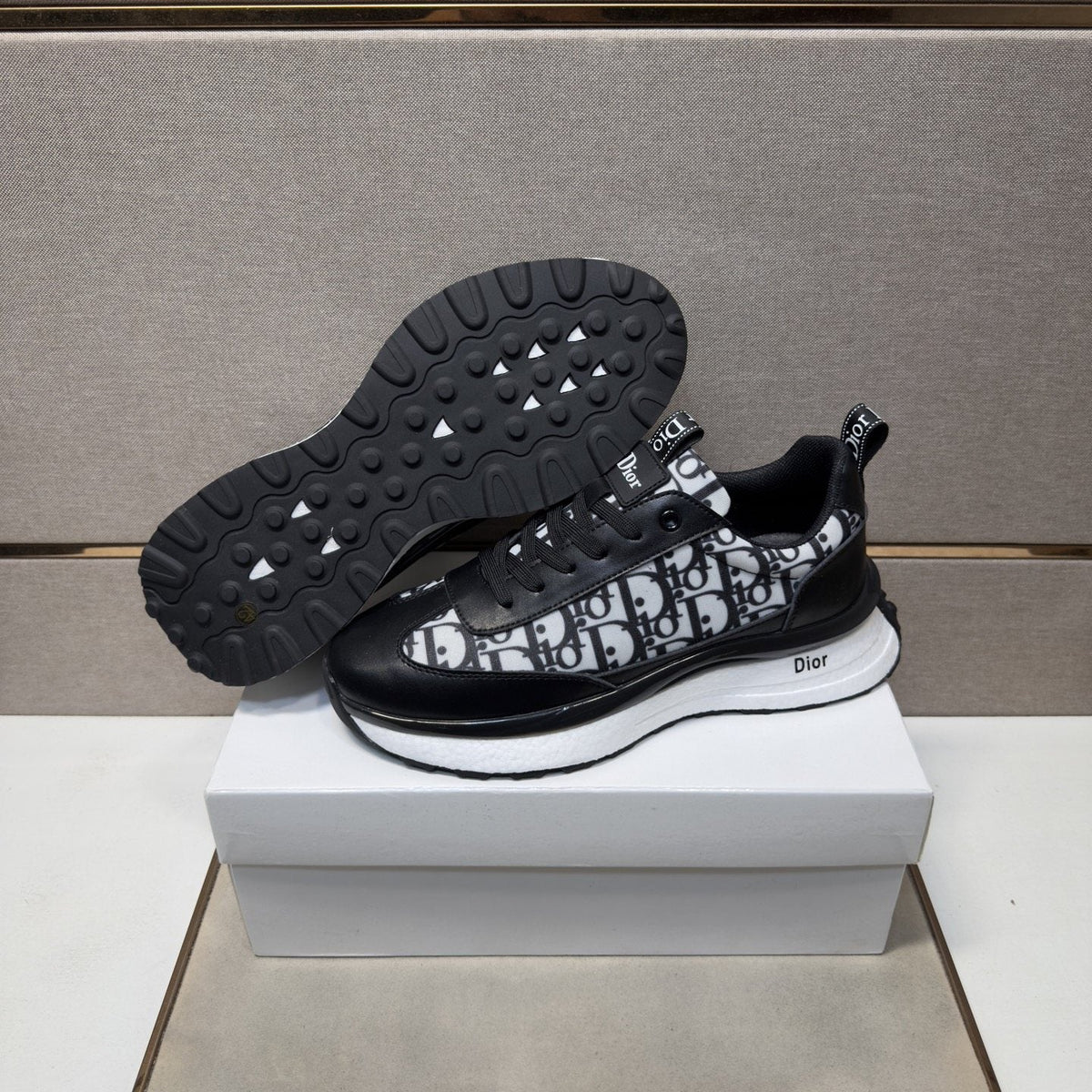 Dior Patterned Panel Sneakers — detail