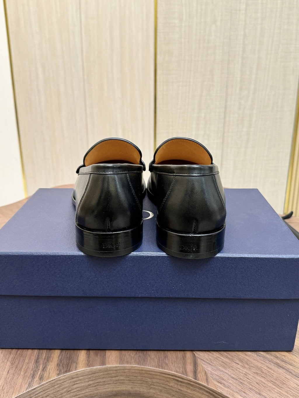 Dior Leather Penny Loafers — back